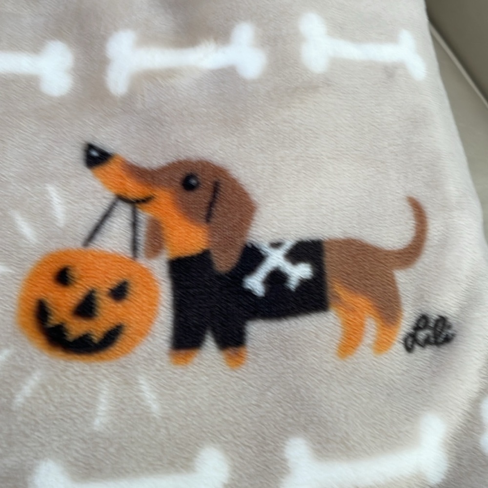 Dachshund and Corgi  Halloween Throw Blanket - Picture 3 of 6